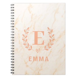 Caderno Espiral Forma de Nome e Amor do Marble Rosa Personalizado 