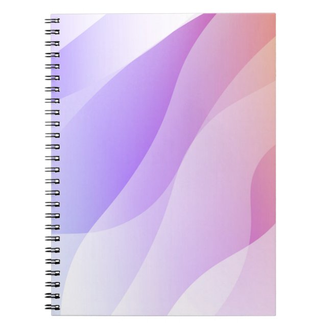 Caderno Espiral Forma de Onda Geométrica abstrato com Gradient Sof (Frente)