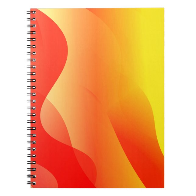 Caderno Espiral Forma de Onda Geométrica com Gradiente Difuso Abst (Frente)