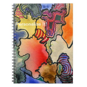 Caderno Espiral Forma livre, legal e cores quentes