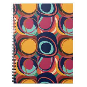 Caderno Espiral Forma Natural Sem Costura: Beleza No Círculo Abstr