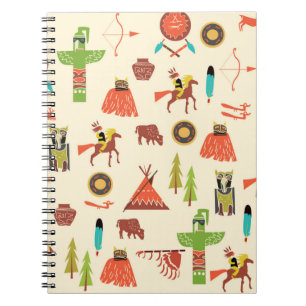 Caderno Espiral formação com índios americanos