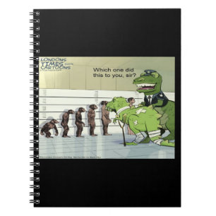 Caderno Espiral Formação policial de dinossauros engraçados de Ric