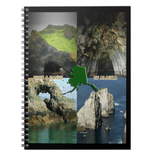Caderno Espiral Formações Rock e Cavernas no Alasca Collage