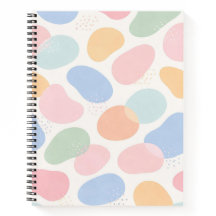 Caderno Espiral Formas Abstratas Pastel