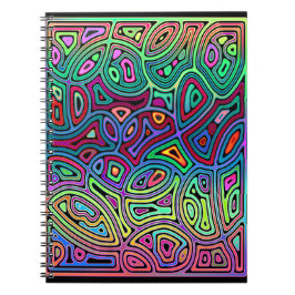 Caderno Espiral formas abstrato multicoloridas