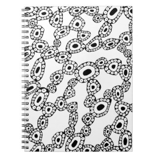 Caderno Espiral Formas de Blob de Círculo Aleatório Abstrato