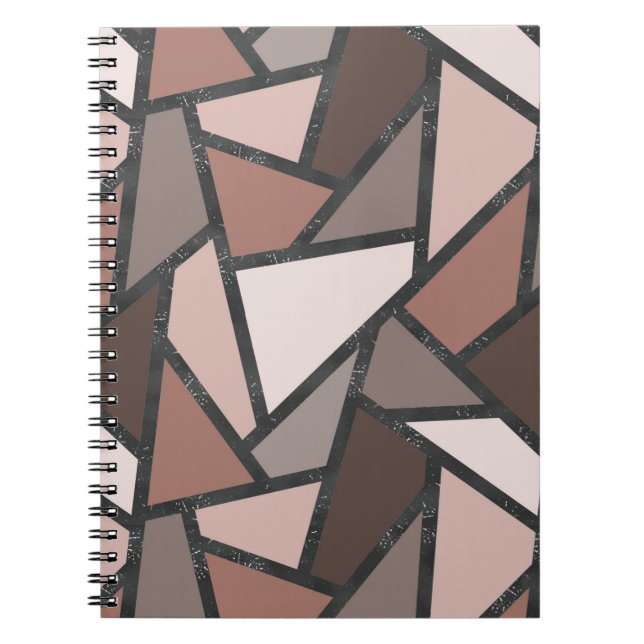 Caderno Espiral Formas de vidro castanho manchado (Frente)