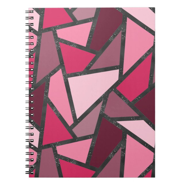 Caderno Espiral Formas de vidro cor-de-rosa (Frente)