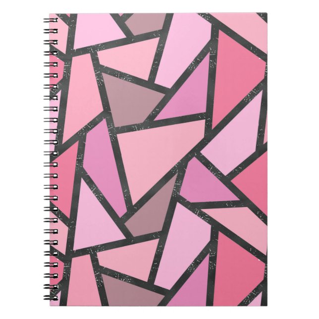 Caderno Espiral Formas de vidro coral manchado (Frente)
