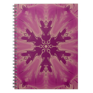 Caderno Espiral Formas Exóticas De Flores Roxas Gordas