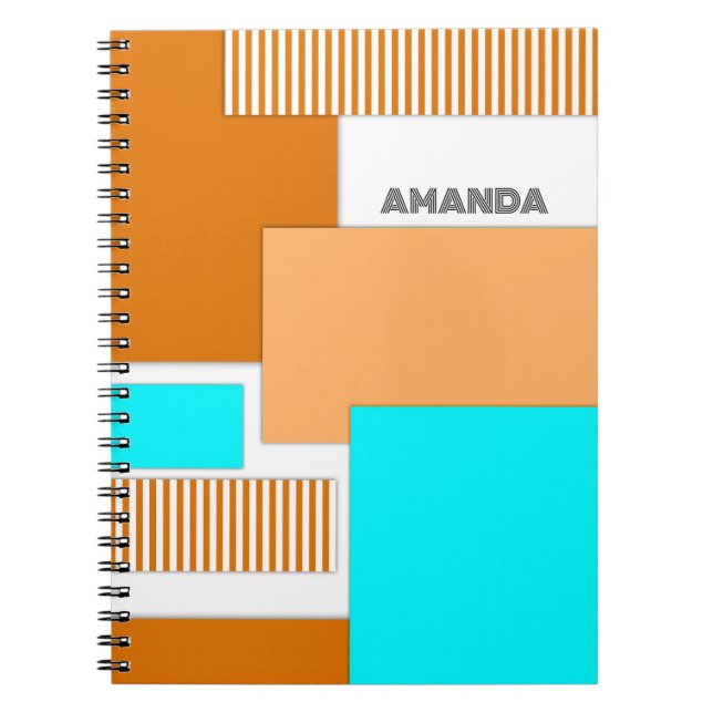 Caderno Espiral Formas geométricas cortadas de papel (Frente)