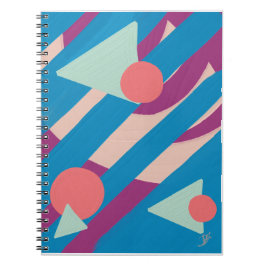 Caderno Espiral Formas geométricas de óleo paleta vintage