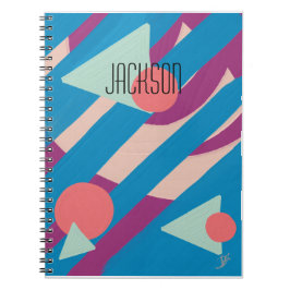 Caderno Espiral Formas geométricas de óleo paleta vintage