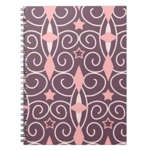 Caderno Espiral Formas Geométricas Ornamentais de Desenho abstrato