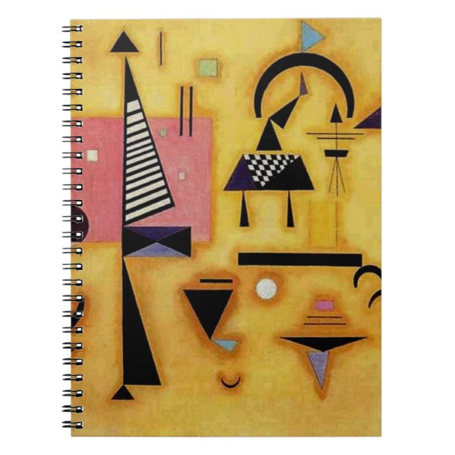 Caderno Espiral Formas Geométricas Rosa Abstrato Decisivas (Frente)