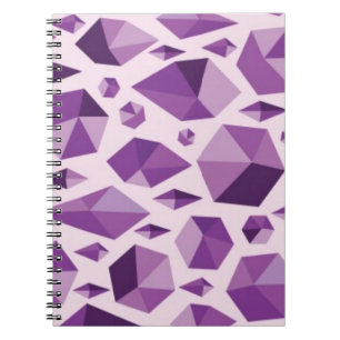 Caderno Espiral Formas geométricas roxas da jóia