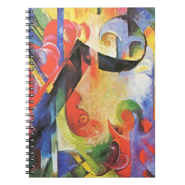 Caderno Espiral Formas Quebradas por Franz Marc, Arte Abstrato Vin (Frente)
