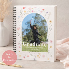 Caderno Espiral Formatura com flores silvestres
