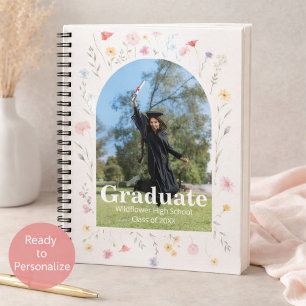 Caderno Espiral Formatura com flores silvestres