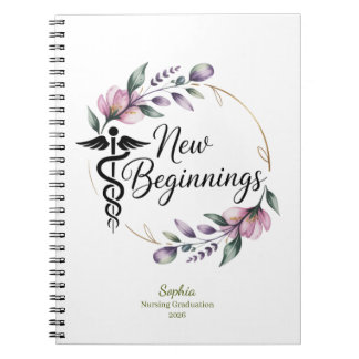 Caderno Espiral Formatura de Médico Personalizada Novos Começos
