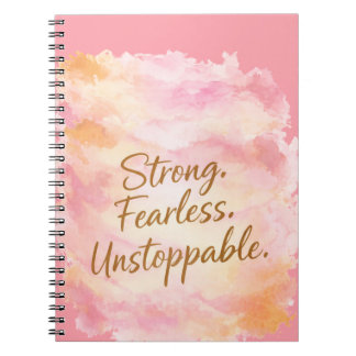 Caderno Espiral Forte, Destemida e Imparável Inspirador