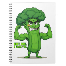 Caderno Espiral Forte Veggies Club-Flexível Brócolis Funny Cartoon