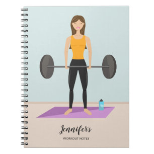 Caderno Espiral Forte Workout Girl Desenhando Malhação Personalizá