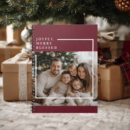 Caderno Espiral Foto Alegre e Abençoado Natal 