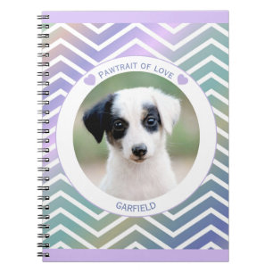 Caderno Espiral foto amantes de animais listras modernas