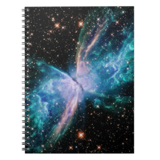Caderno Espiral Foto Celestial Borboleta Nebulosa Aqua