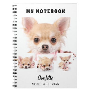 Caderno Espiral Foto: Colage dog pet girl White