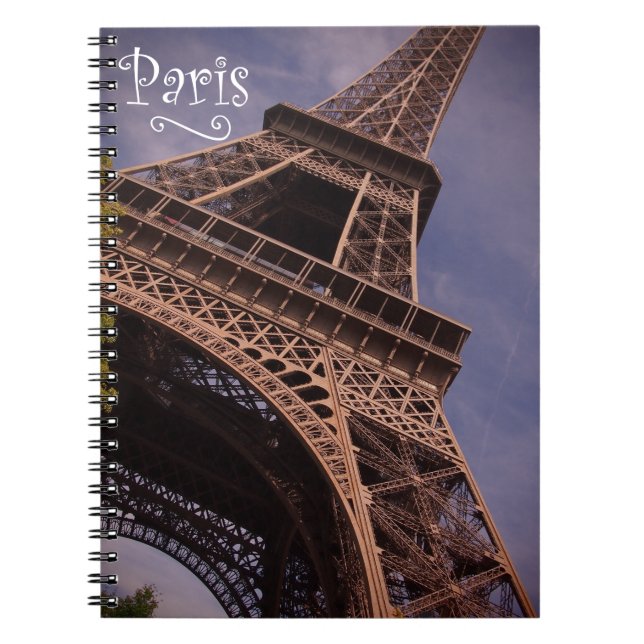 Caderno Espiral Foto da famosa torre Eiffel em Paris (Frente)