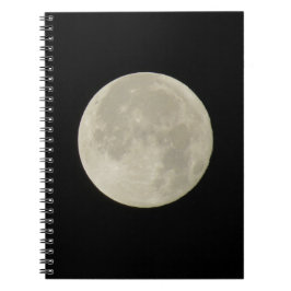 Caderno Espiral Foto da Lua cheio branca brilhante