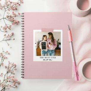 Caderno Espiral Foto da Melhor Mãe Personalizada Rosa