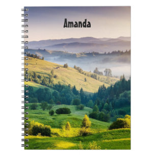 Caderno Espiral Foto da Natureza Cênica de Colinas Ondulantes