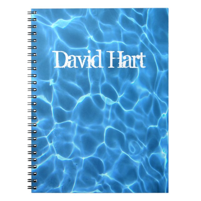 Caderno Espiral Foto da Piscina Azul Aqua (Frente)