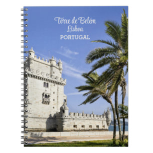 Caderno Espiral Foto da Torre Belém perto do rio Tagus, Lisboa