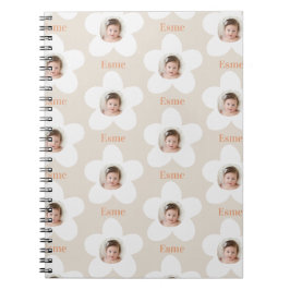 Caderno Espiral Foto: daisy boho retro terracotta