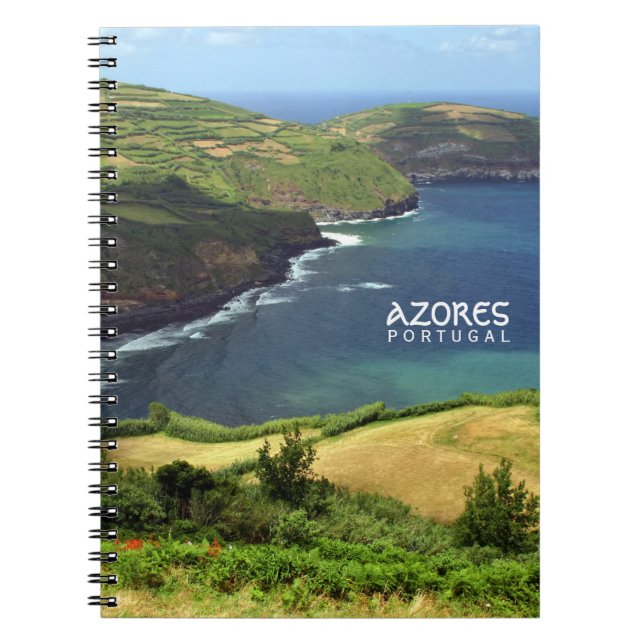 Caderno Espiral Foto das ilhas Açores, Portugal (Frente)