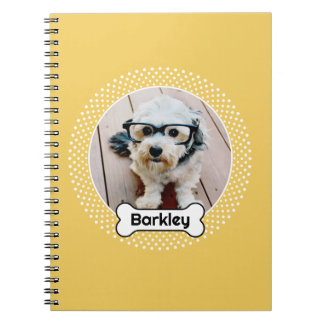 Caderno Espiral Foto de animal de estimação personalizada em moldu