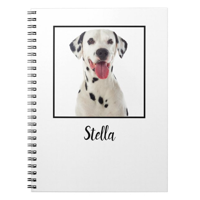 Caderno Espiral Foto de Cachorro Personalizado Branco e Bonito (Frente)