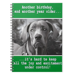 Caderno Espiral Foto de Cão Personalizado Engraçado Aniversário