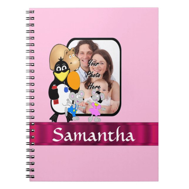 Caderno Espiral Foto de desenho animado (Frente)