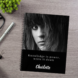 Caderno Espiral Foto de estudante branco preto