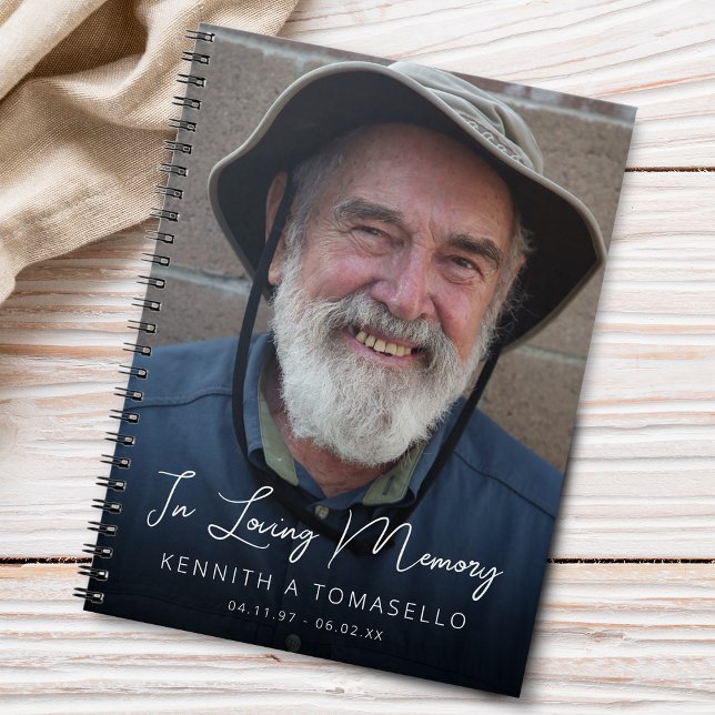 Caderno Espiral Foto de Funeral Memorial para Convidado (Memorial Funeral Photo Guest Notebook)