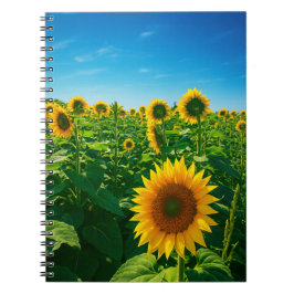 Caderno Espiral Foto de girassol vibrante