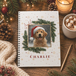 Caderno Espiral Foto de Natal Personalizada do Animal de Estimação