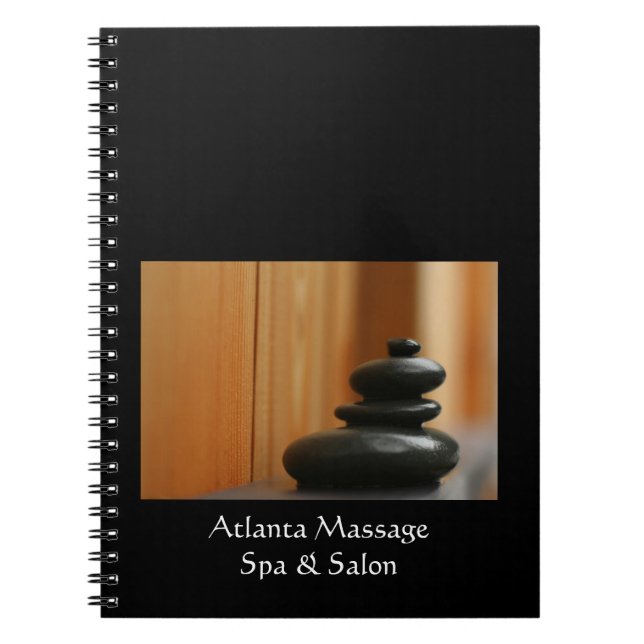 Caderno Espiral Foto de Pedras de Massagem do Cairn (Frente)