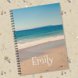 Caderno Espiral Foto de Praia de Férias Personalizadas na Califórn